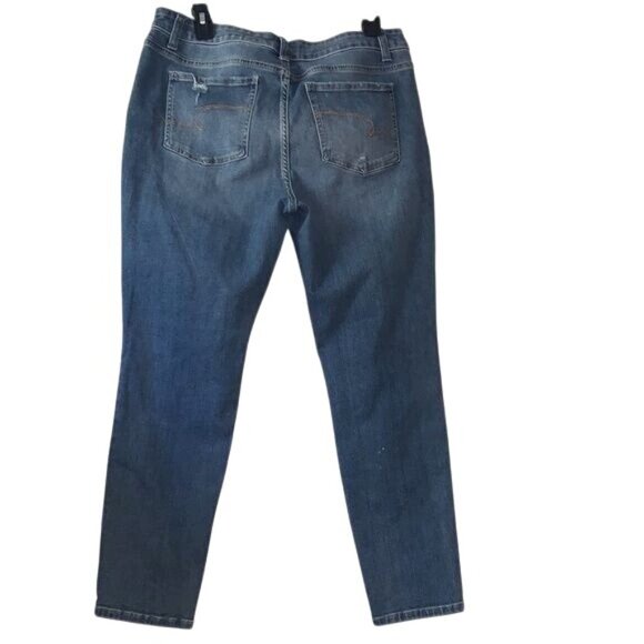 Time And Tru Womens 16 Petite High Rise Skinny Jeans Light Wash Distressed Denim - Picture 6 of 10